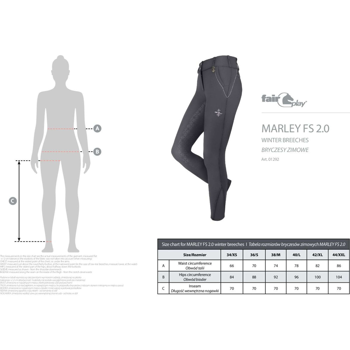 Fair Play Pantalon d'Équitation Marley 2.0 Full Grip Gris