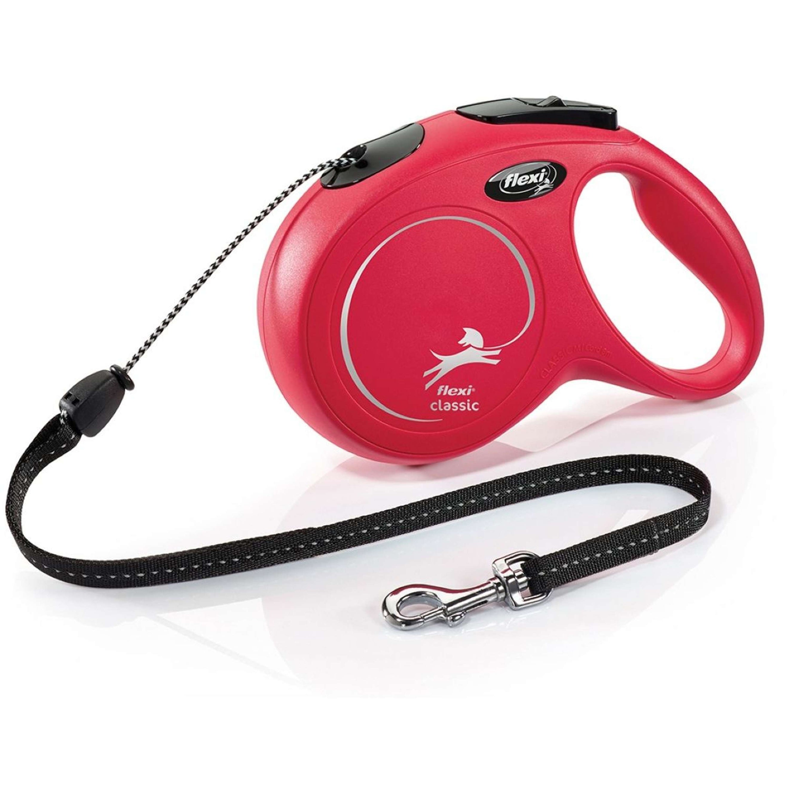 Flexi Laisse pour Chien New Classic Corde M Rouge