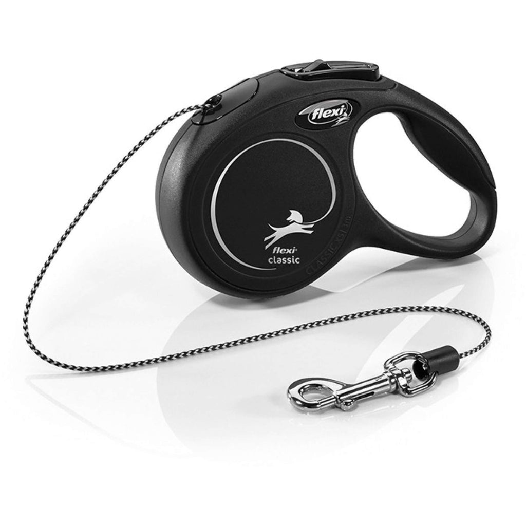 Flexi Laisse pour Chien New Classic Corde Noir