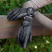 Fair Play Gants d'Équitation Asti Fleur Noir