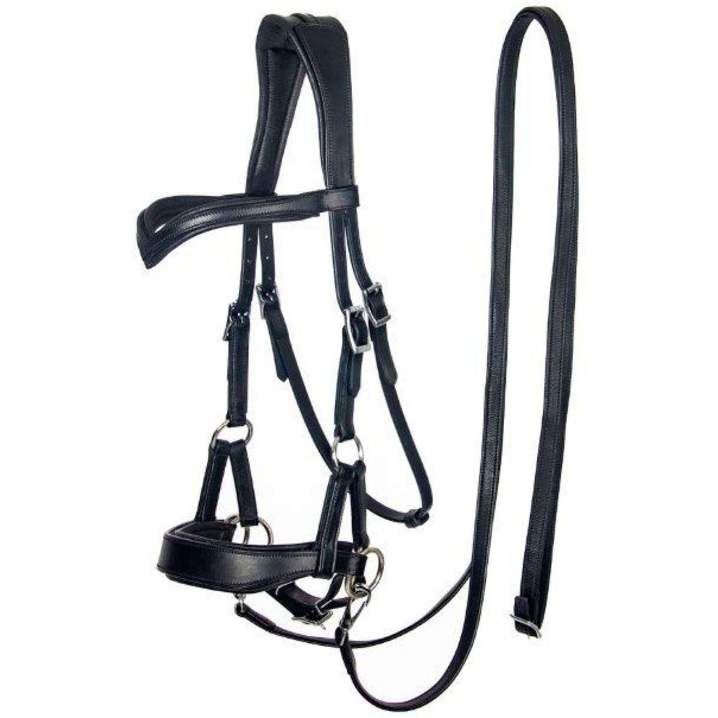F.R.A. Bridon sans Mors Aruba Side Pull Rênes en Cuir Souple Marron