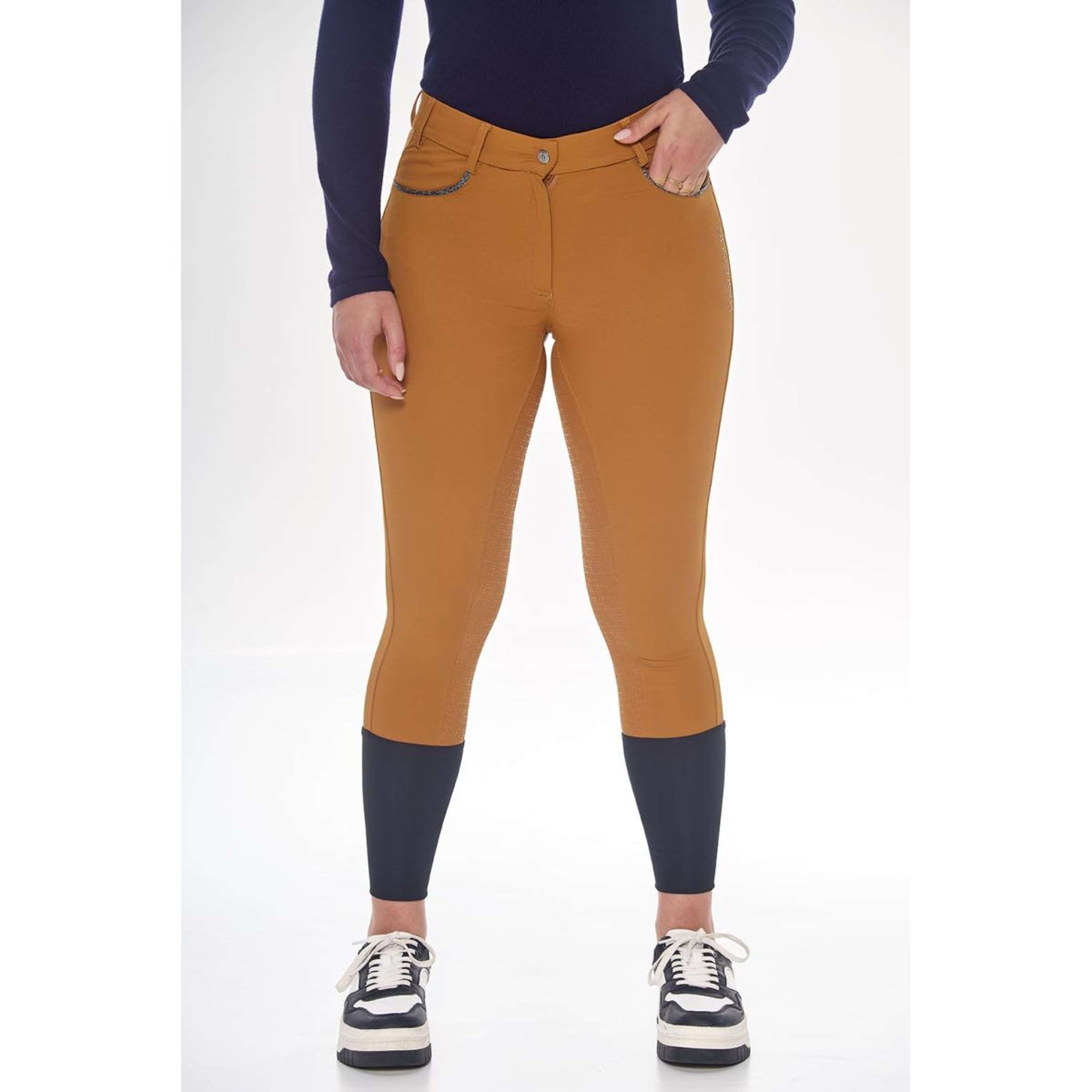 Harcour Pantalon d'Équitation Boogie Femme Jaune or