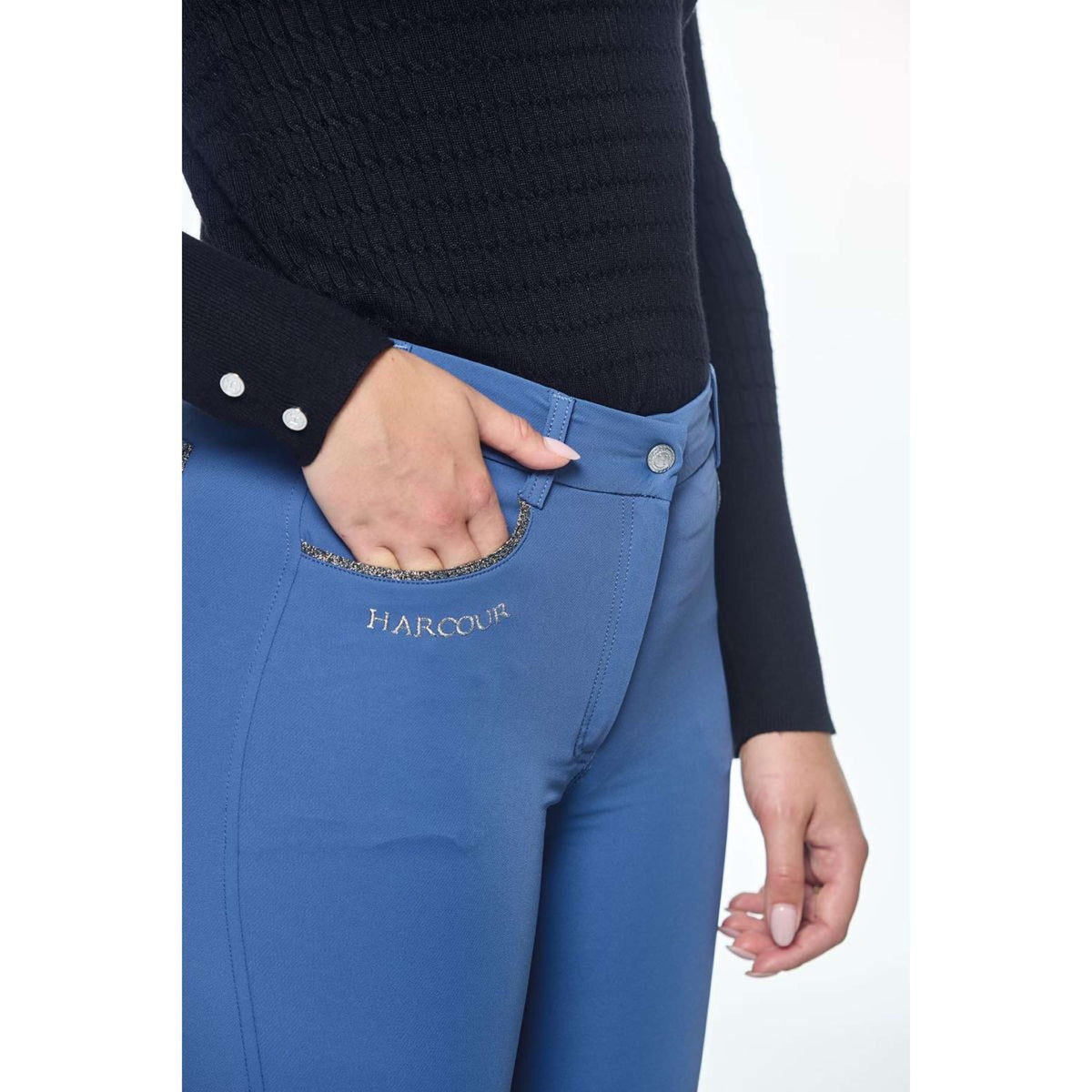 Harcour Pantalon d'Équitation Jaltika Fix System Femme Steel Blue