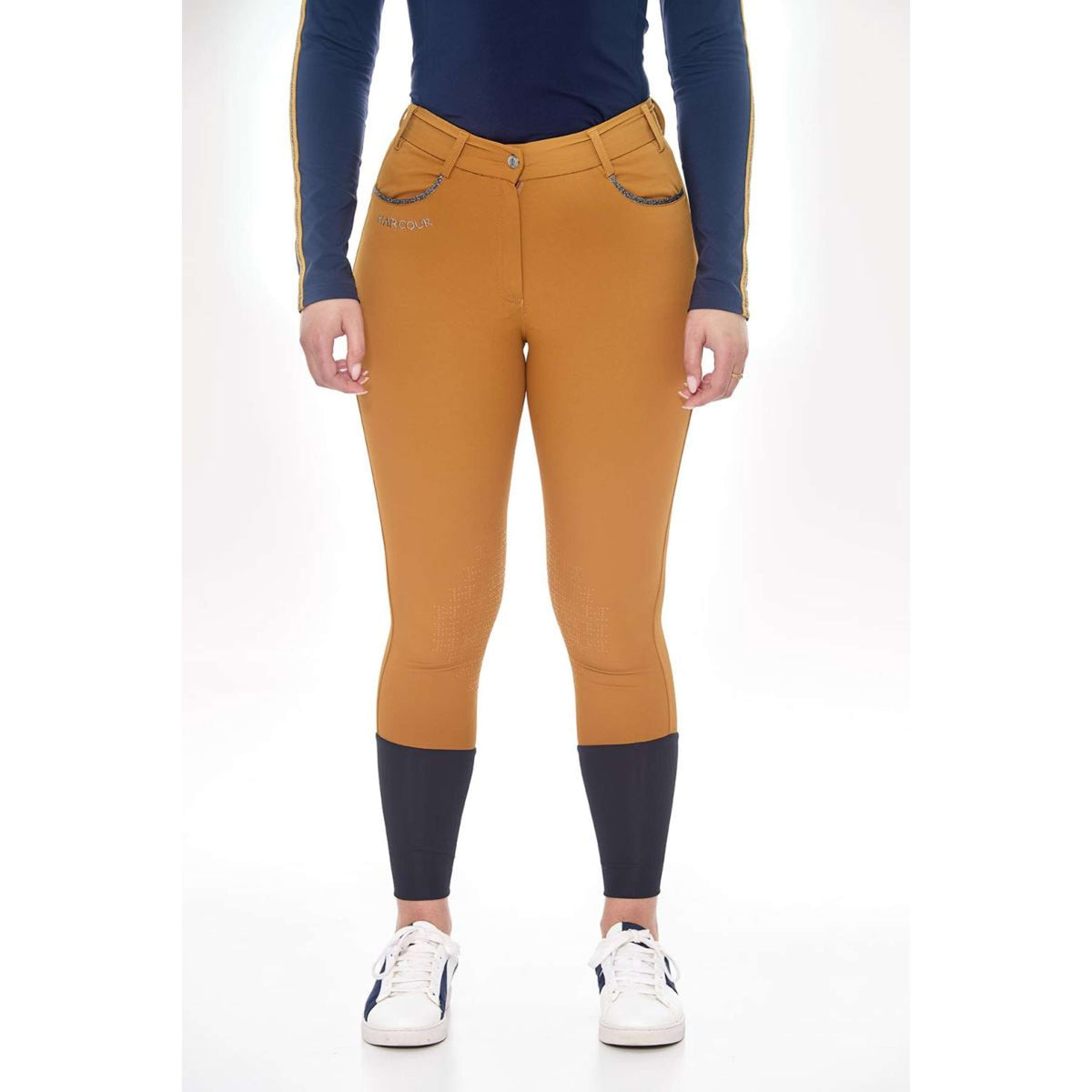 Harcour Pantalon d'Équitation Jaltika Fix System Femme Jaune or