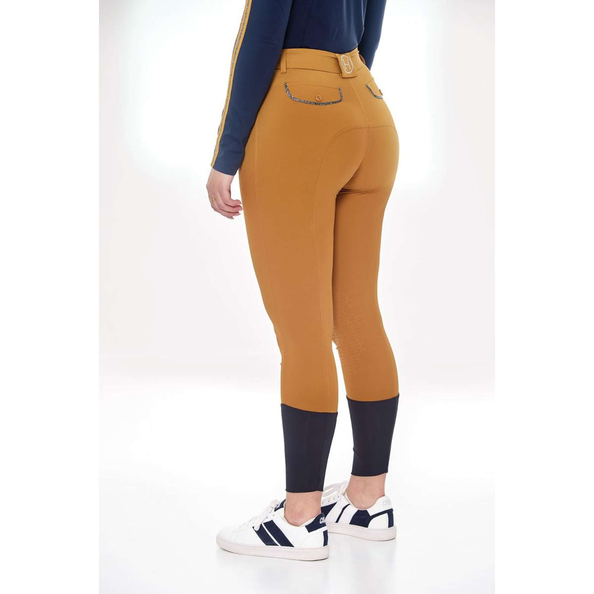 Harcour Pantalon d'Équitation Jaltika Fix System Femme Jaune or