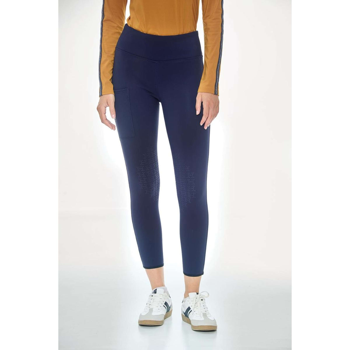 Harcour Legging d'Équitation Lili Polarfleece Femme Marin