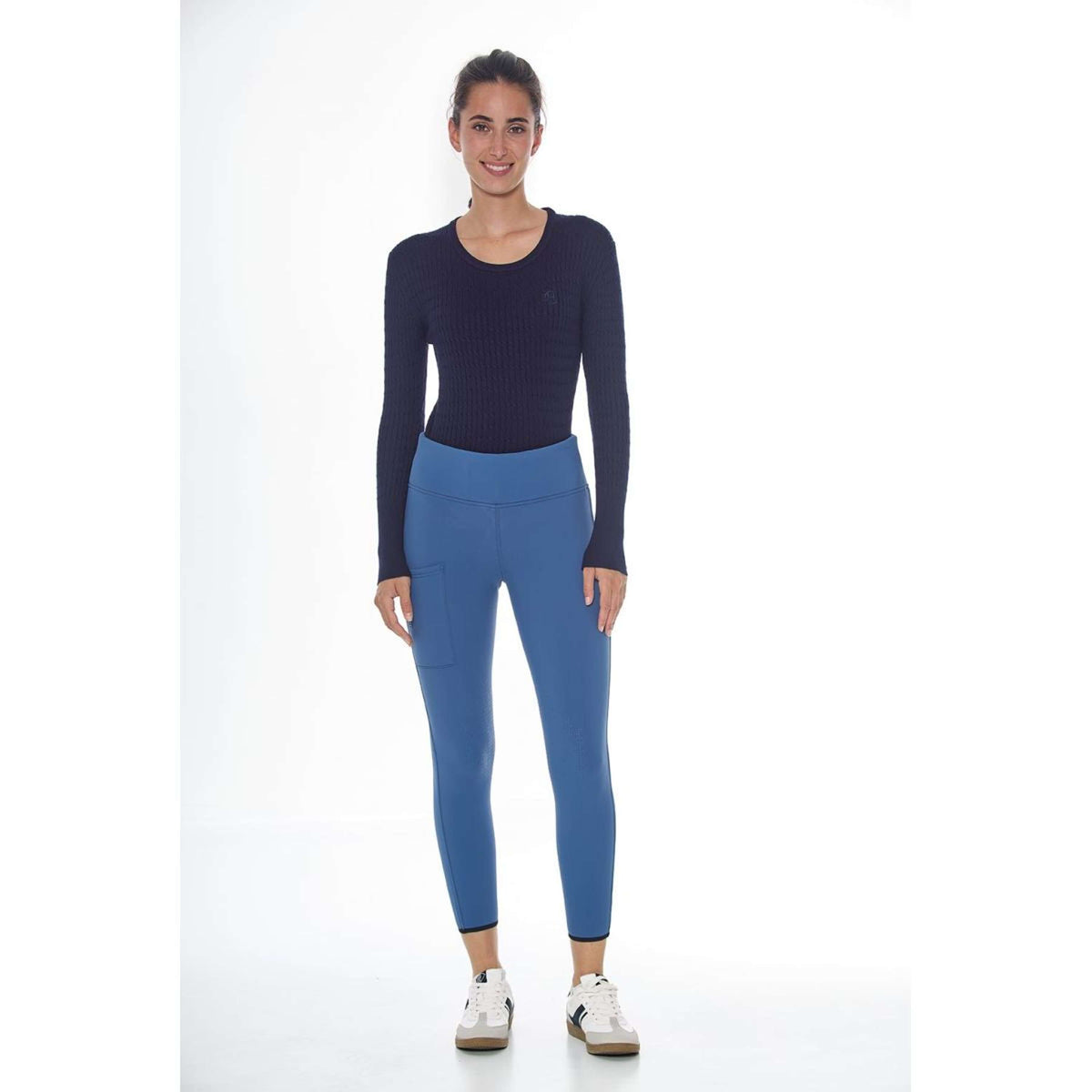 Harcour Legging d'Équitation Lili Polarfleece Femme Steel Blue