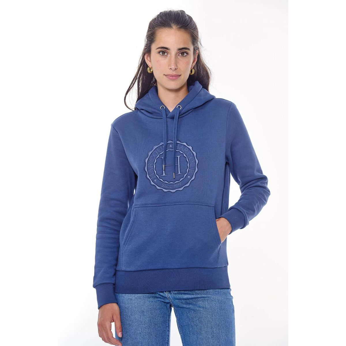 Harcour Pull col Hoodie Samy Unisex Steel Blue