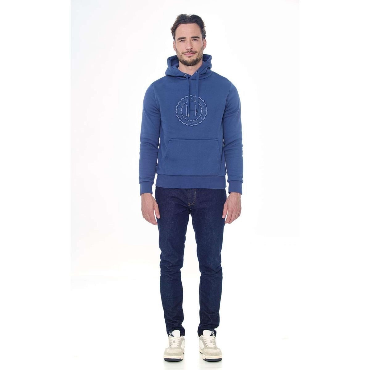 Harcour Pull col Hoodie Samy Unisex Steel Blue