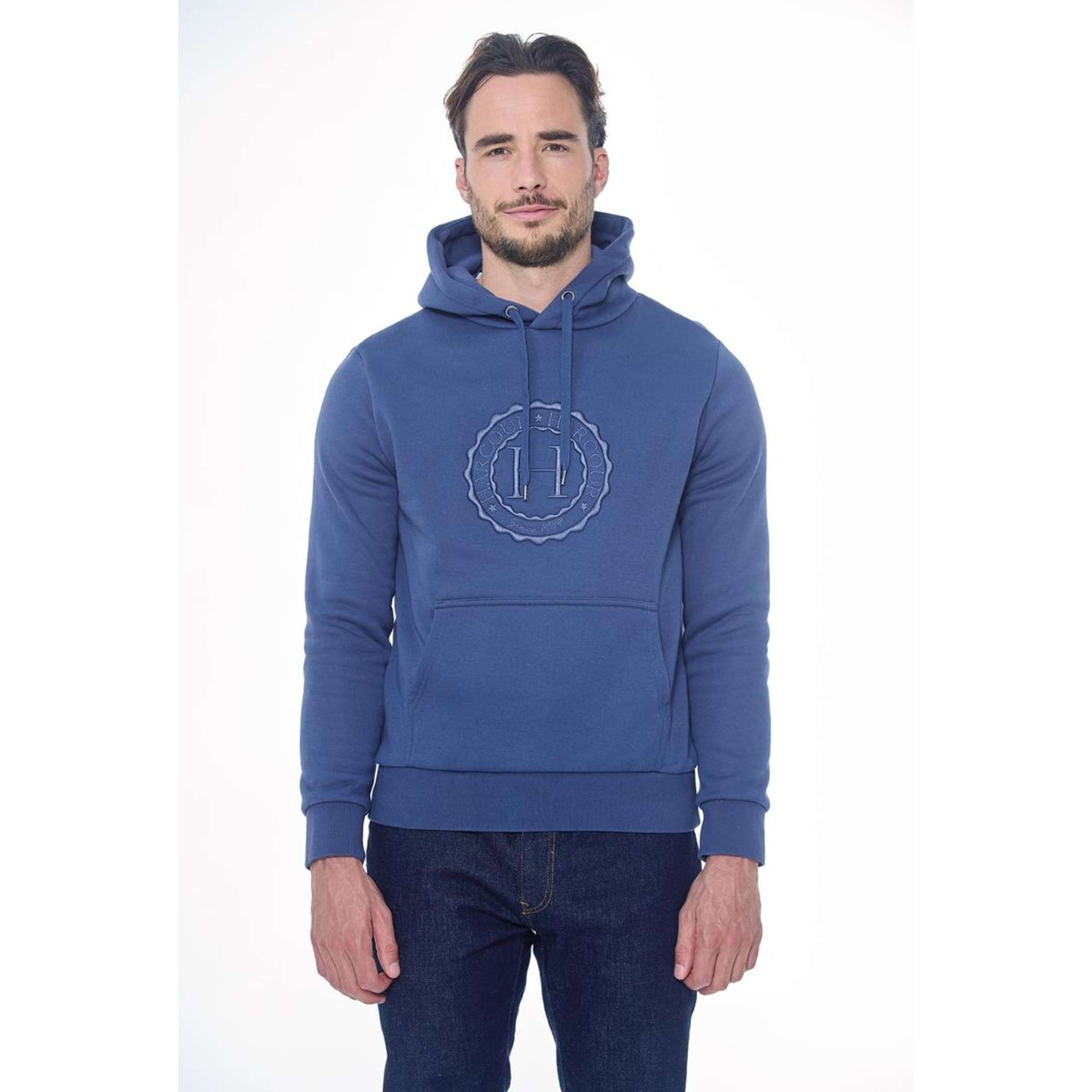 Harcour Pull col Hoodie Samy Unisex Steel Blue