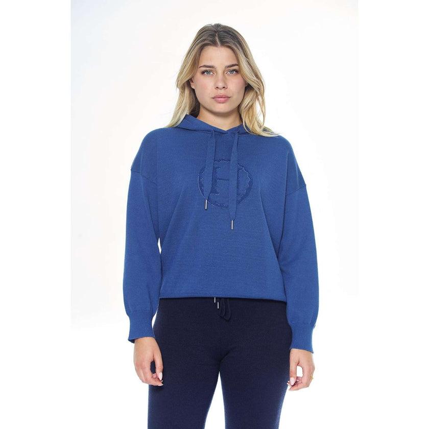 Harcour Pull col Hoodie Santa Femme Steel Blue