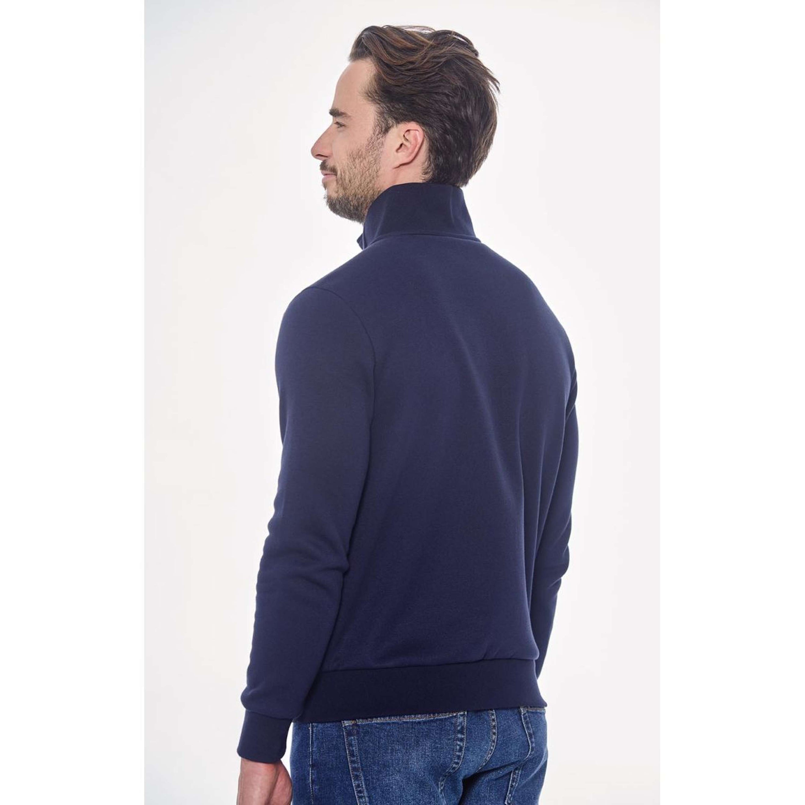 Harcour Pull col Hoodie Saxo Hommes Marin