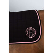 Harcour Tapis de Selle Suzie de Saut Noir/Rose