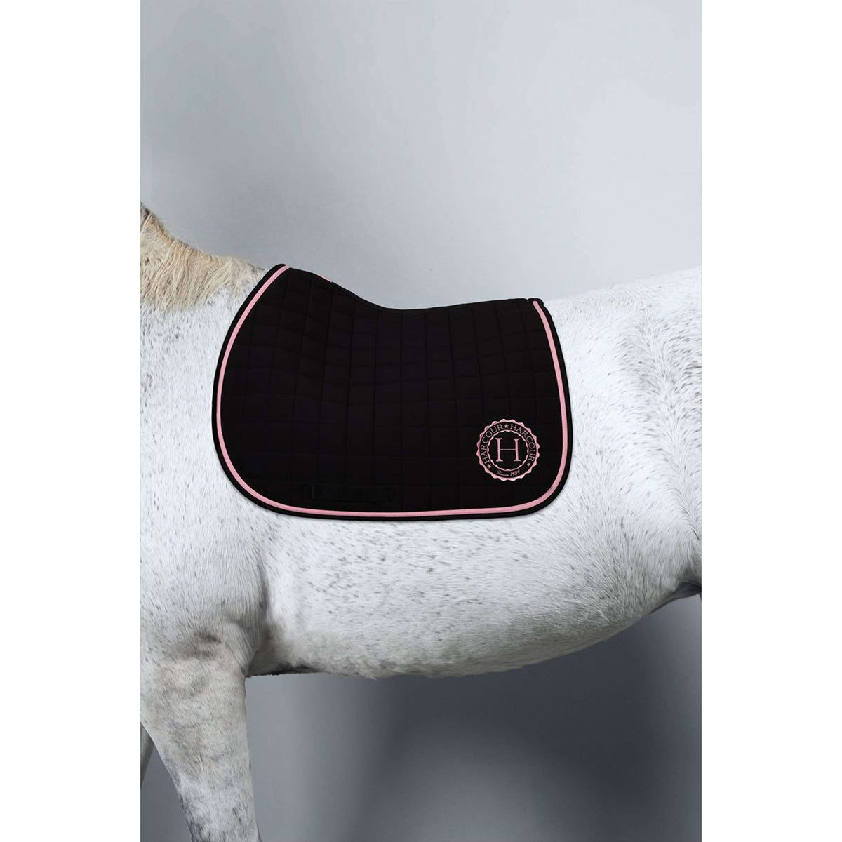 Harcour Tapis de Selle Suzie de Saut Noir/Rose