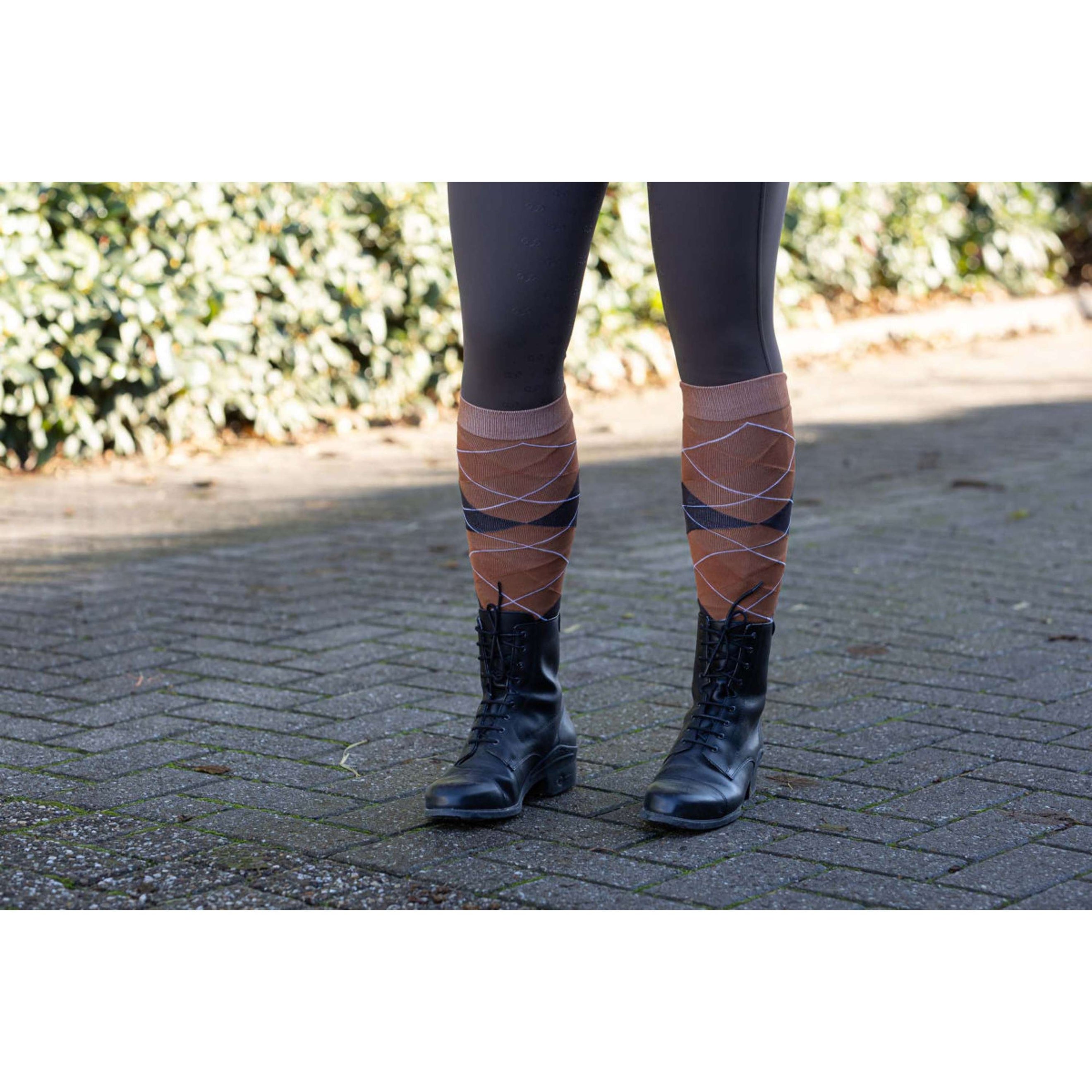 Harry's Horse Chaussettes d'Équitation Argyle Mocha-Bisque Harry's Horse Chaussettes d'Équitation Argyle Mocha-Bisque