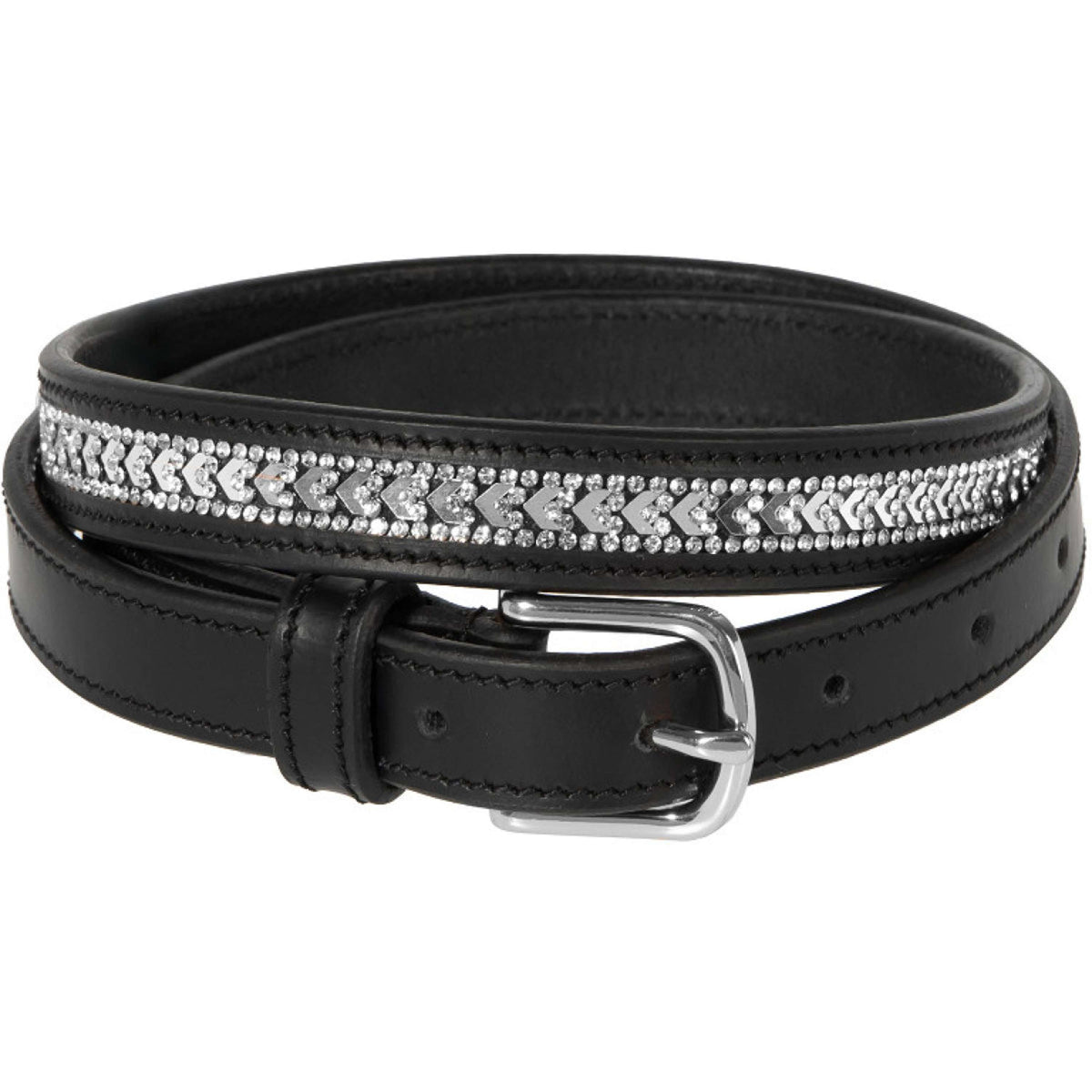 Harry's Horse Ceinture Sparkling Arrow Cuir Noir/Argent
