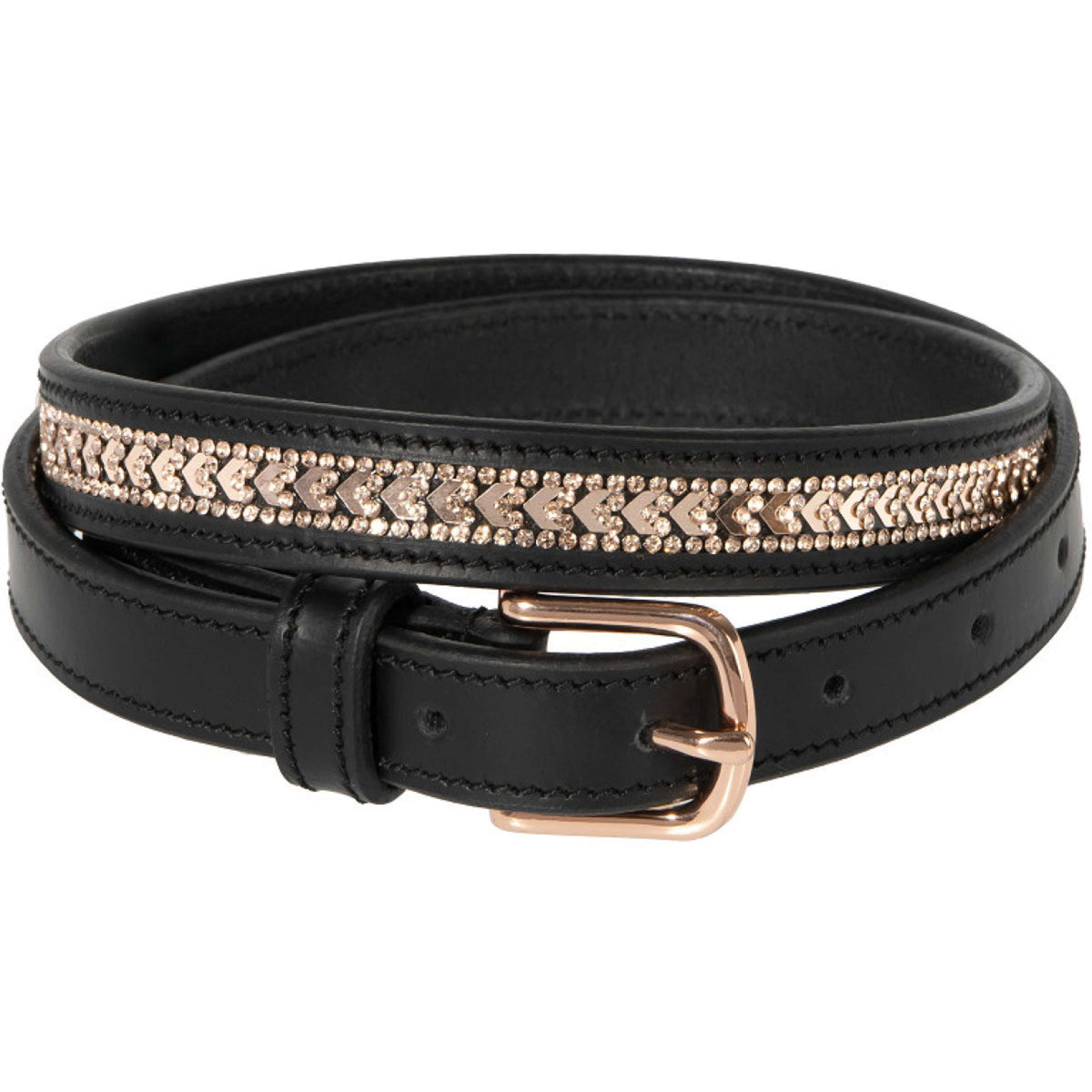 Harry's Horse Ceinture Sparkling Arrow Cuir Noir/Or rose