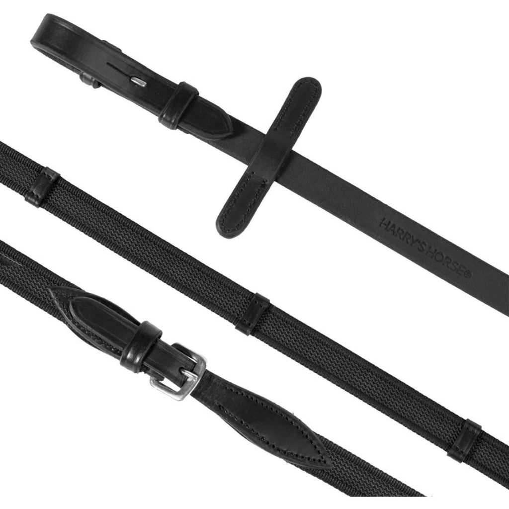 Harry's Horse Rênes Supergrip avec Arrêts Noir