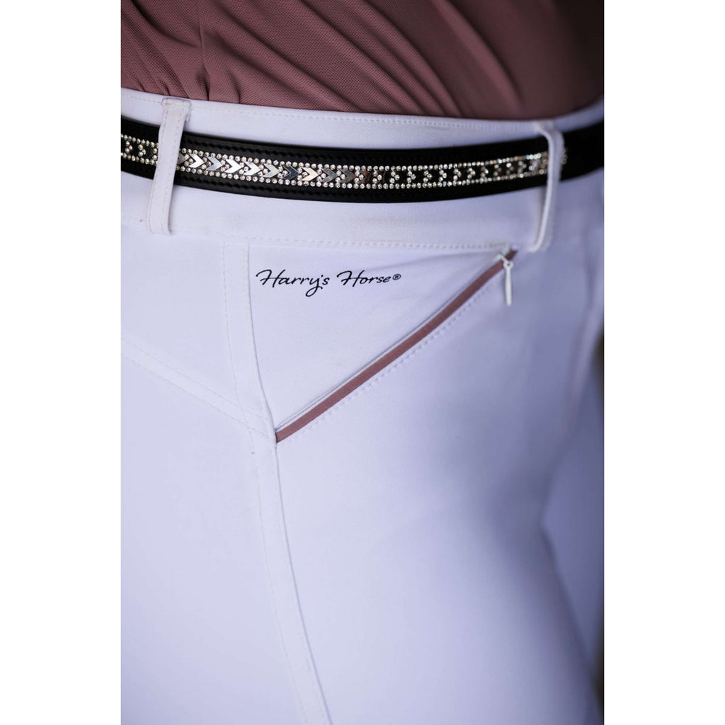 Harry's Horse Pantalon d'Équitation Mauve Blush Full Grip Blanc