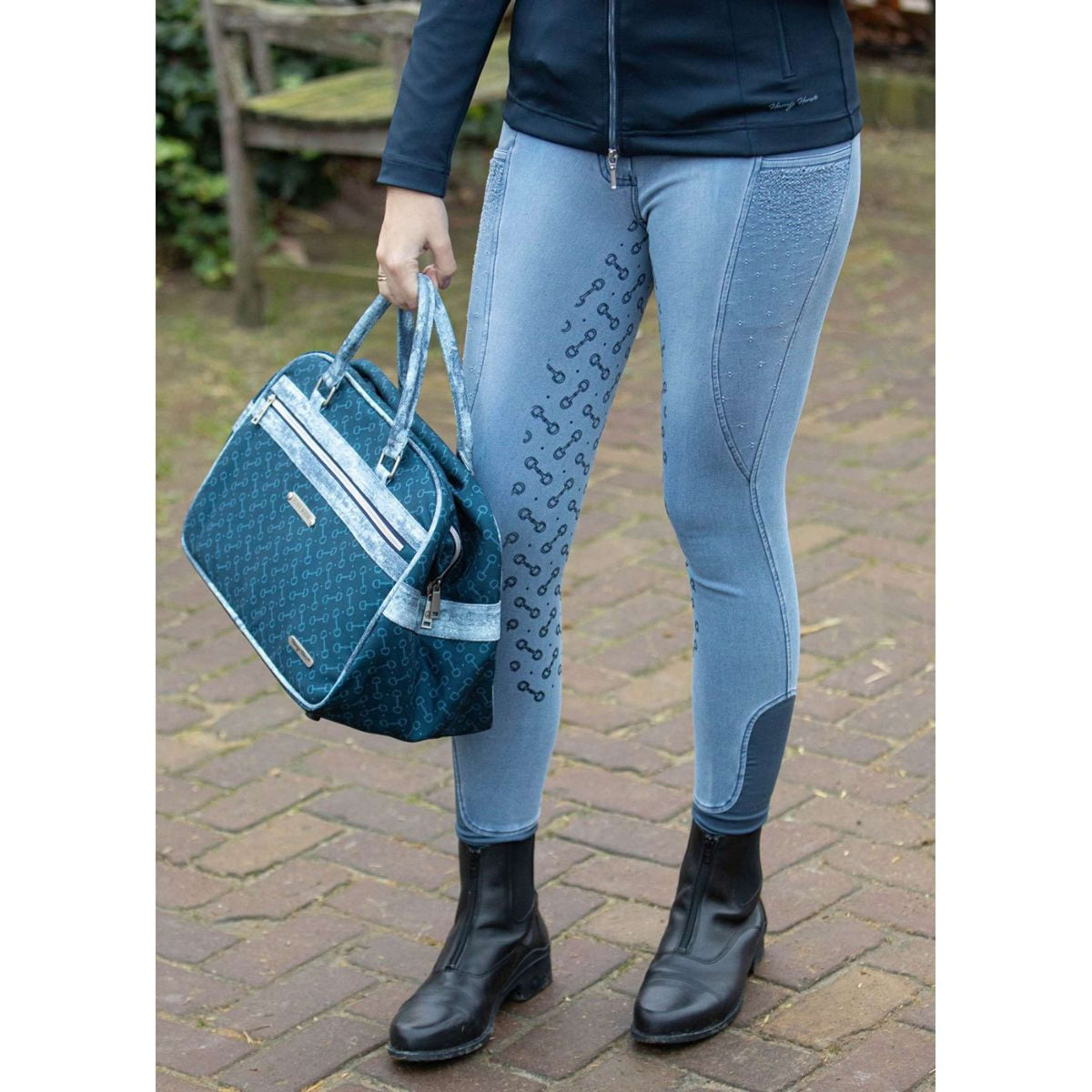 Harry's Horse Pantalon d'Équitation Just Ride Retro Full Grip Bleu clair