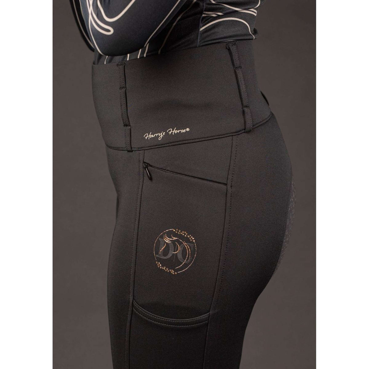 Harry's Horse Legging d'Équitation Equitights Denici Cavalli Stardust Full Grip Noir