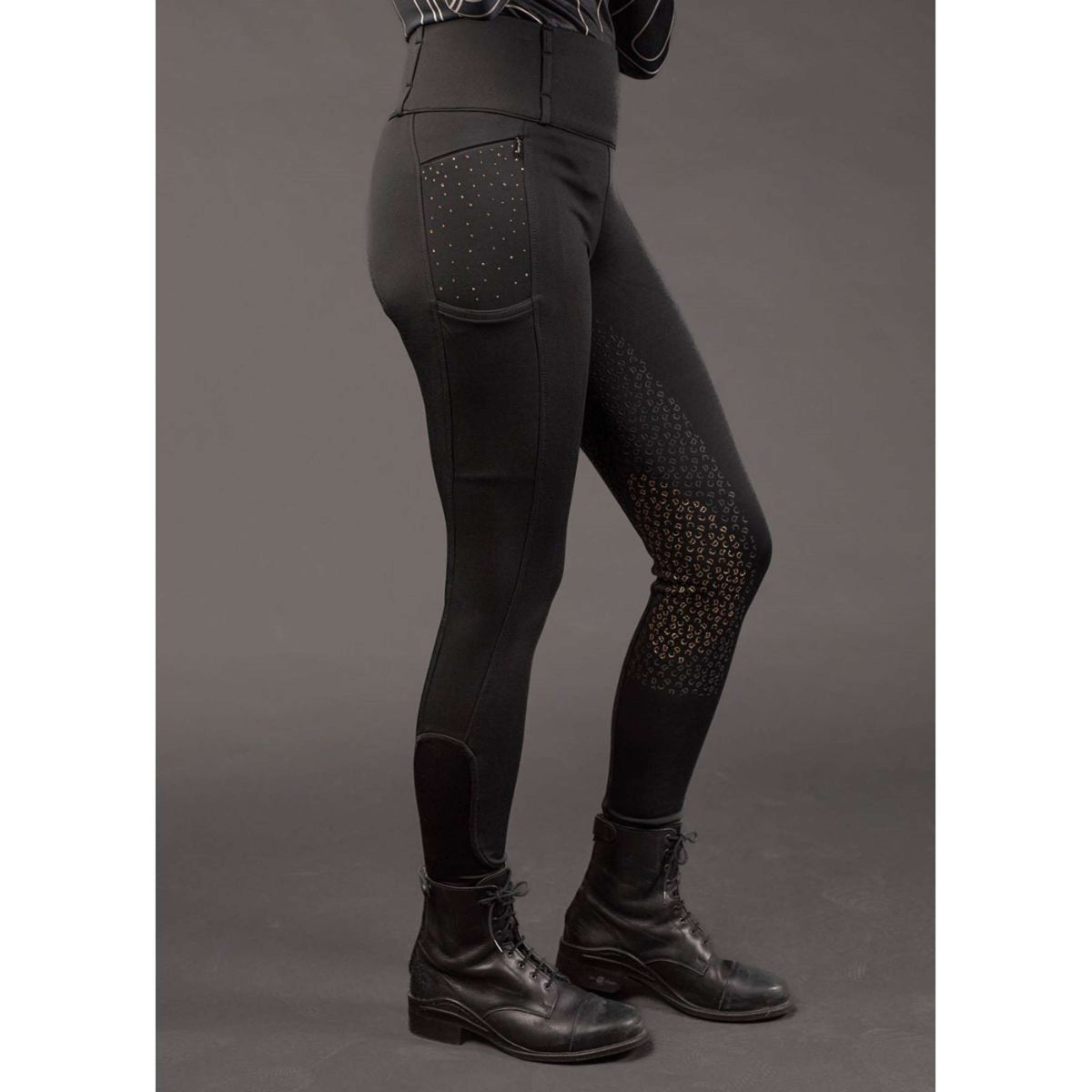 Harry's Horse Legging d'Équitation Equitights Denici Cavalli Stardust Full Grip Noir