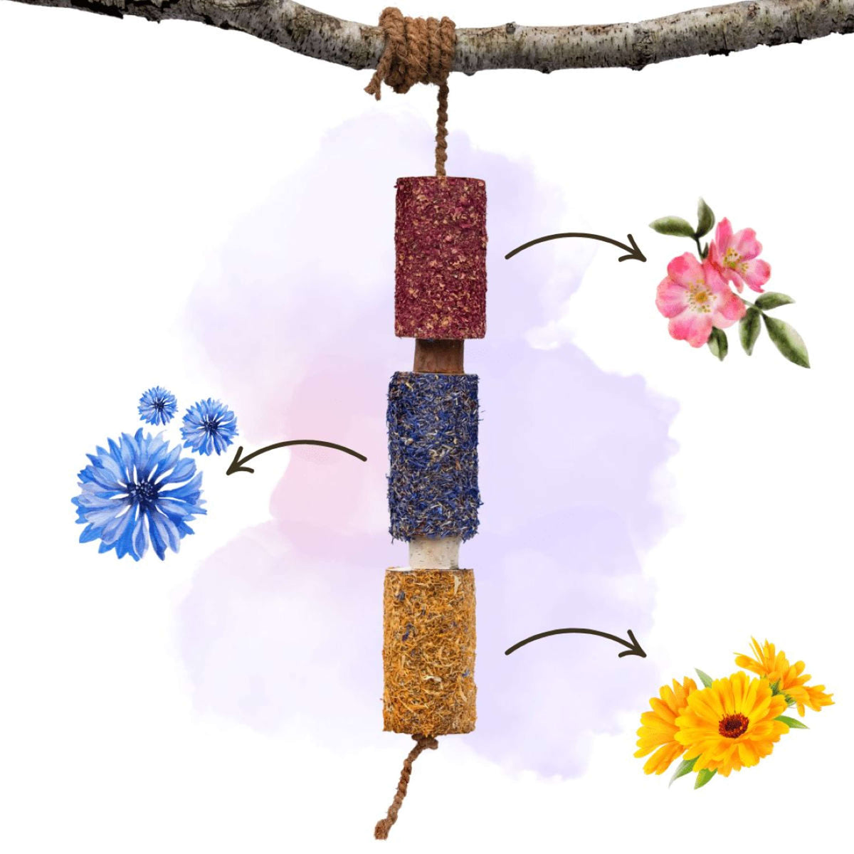 Herbie Jouet en bois à base de plantes Happiness