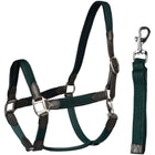 HORKA Ensemble Licol Cuir avec nylon tressé Marron Vert