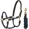 HORKA Ensemble Licol Cuir avec corde Marron/blue