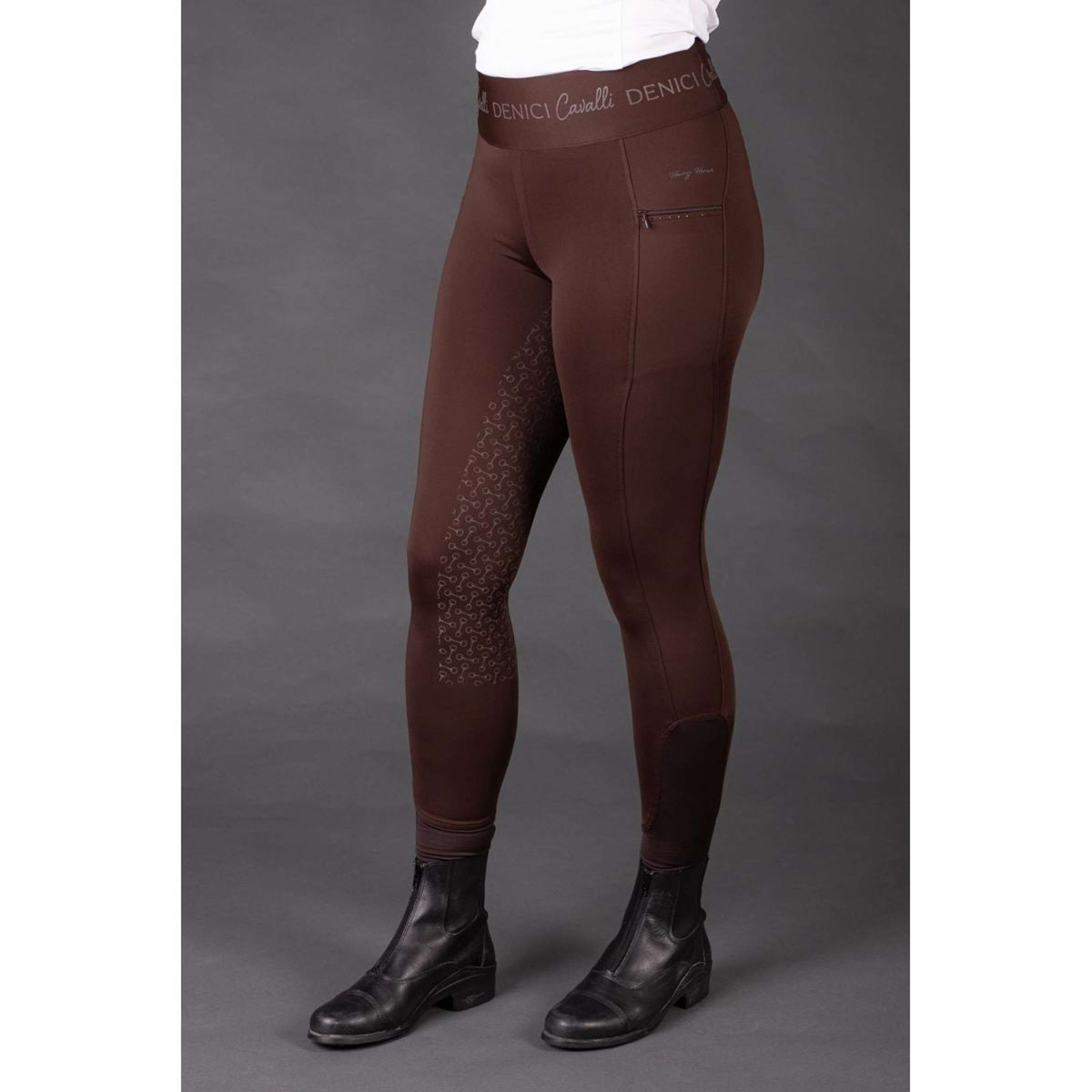 Harry's Horse Legging d'Équitation Equitights Denici Cavalli Full Grip Marron