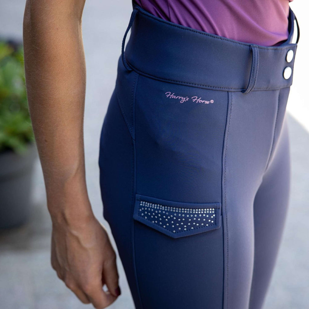 Harry's Horse Pantalon d'Équitation Denici Cavalli Purple Passion Full Grip Peacoat