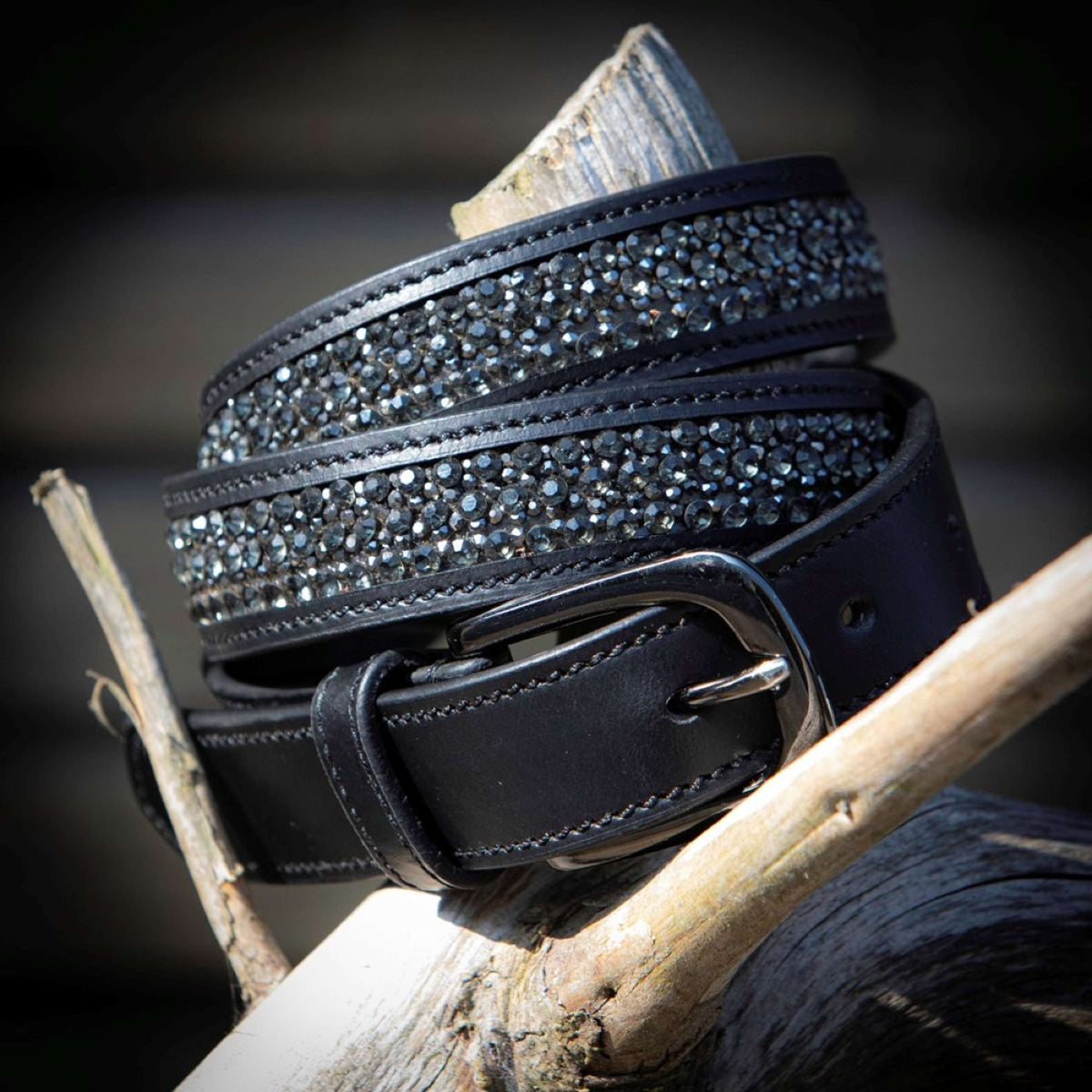 Harry's Horse Ceinture Leder Crystal Noir/Métal