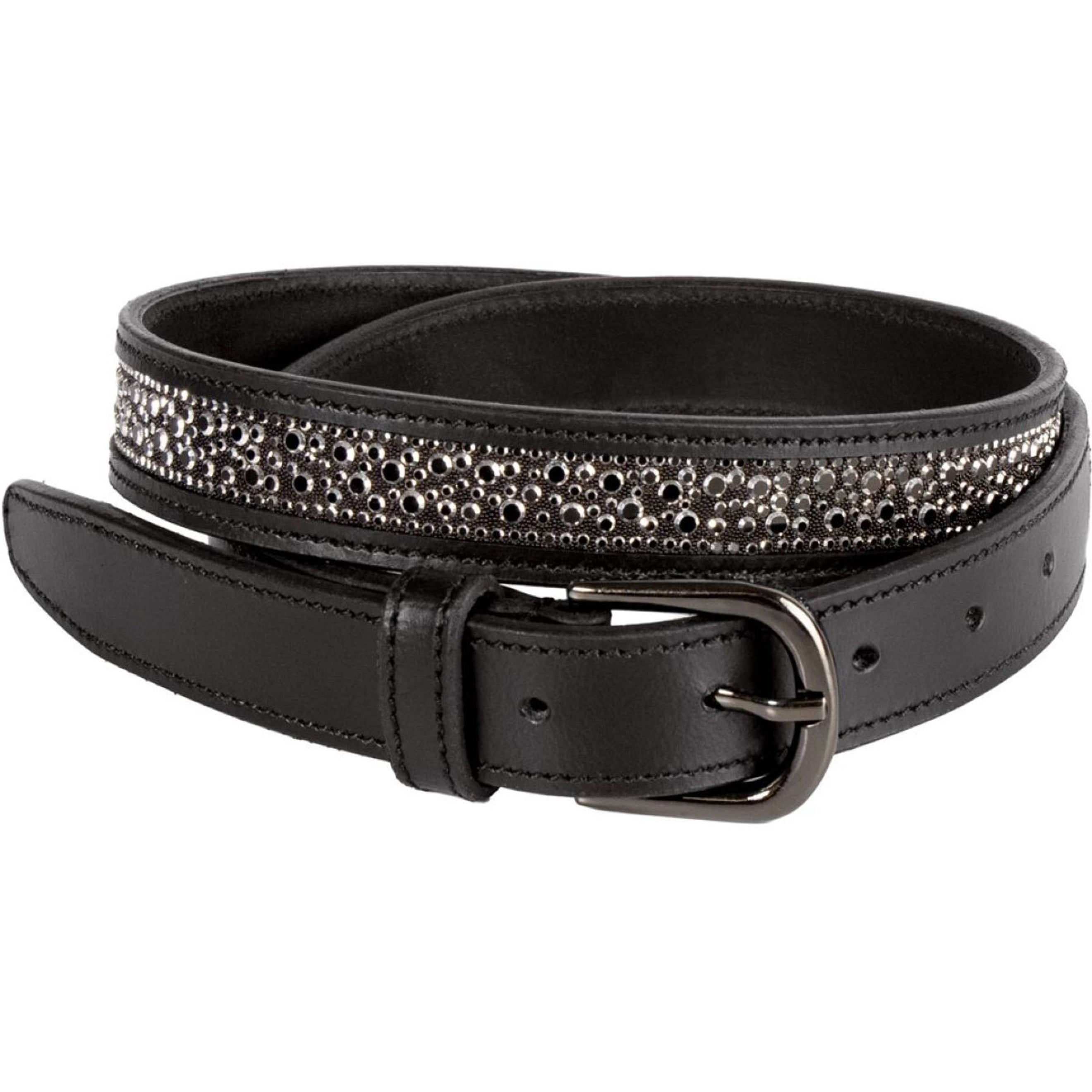 Harry's Horse Ceinture Leder Crystal Drops Gunmetal