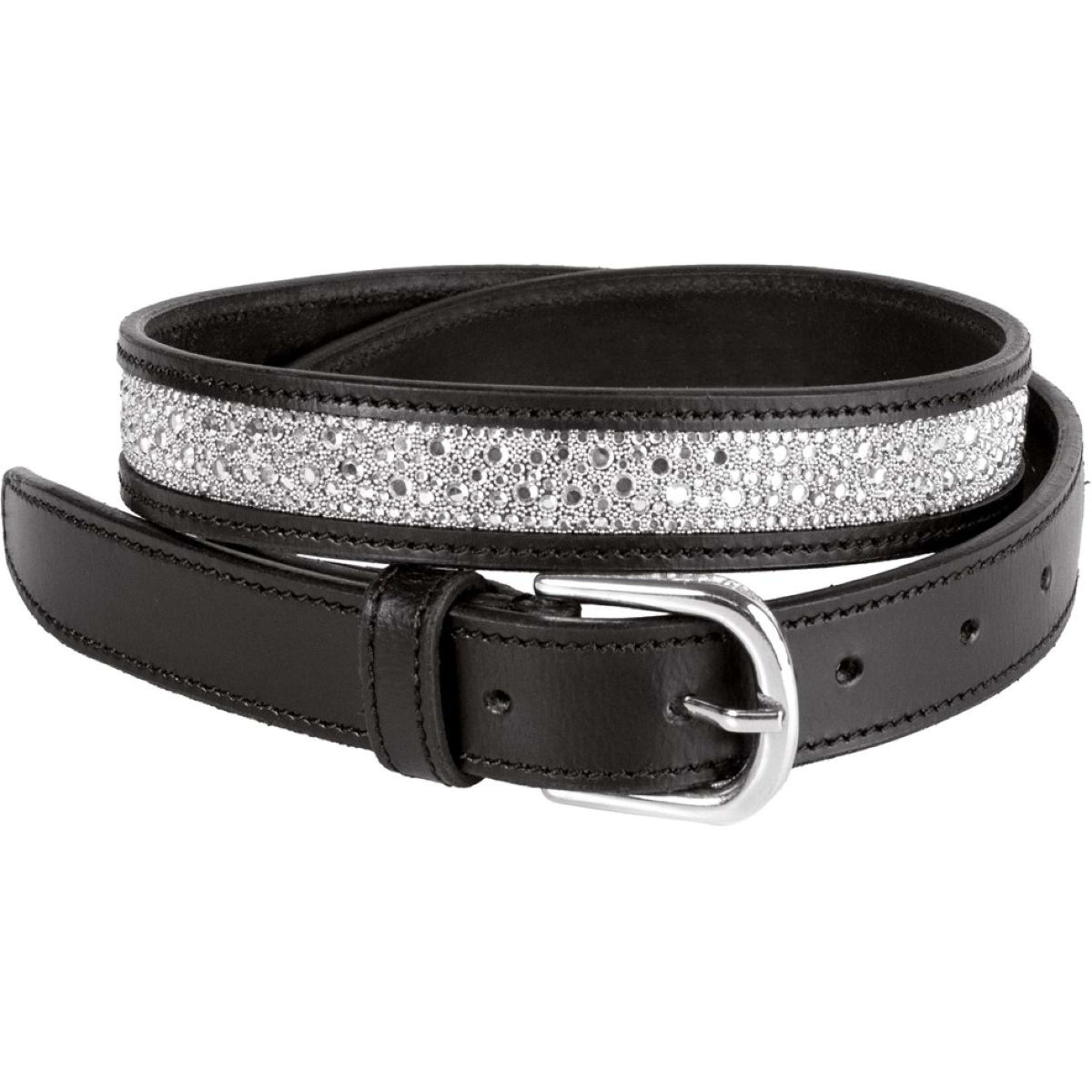Harry's Horse Ceinture Leder Crystal Drops Argent