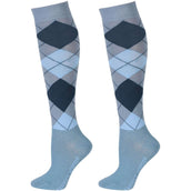 Harry's Horse Chaussettes d'Équitation Arygle Bleu clair