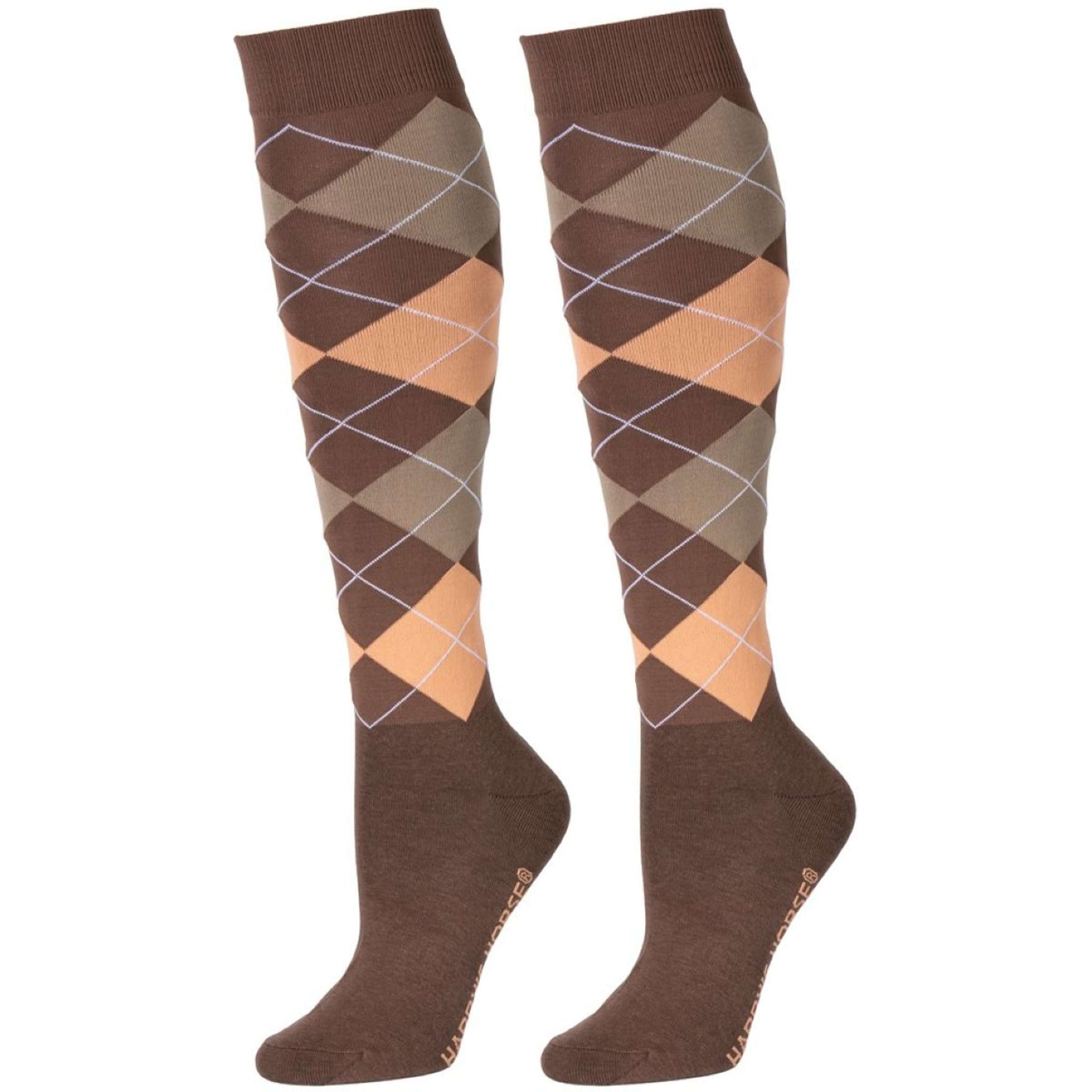 Harry's Horse Chaussettes Check Coffee Quartz