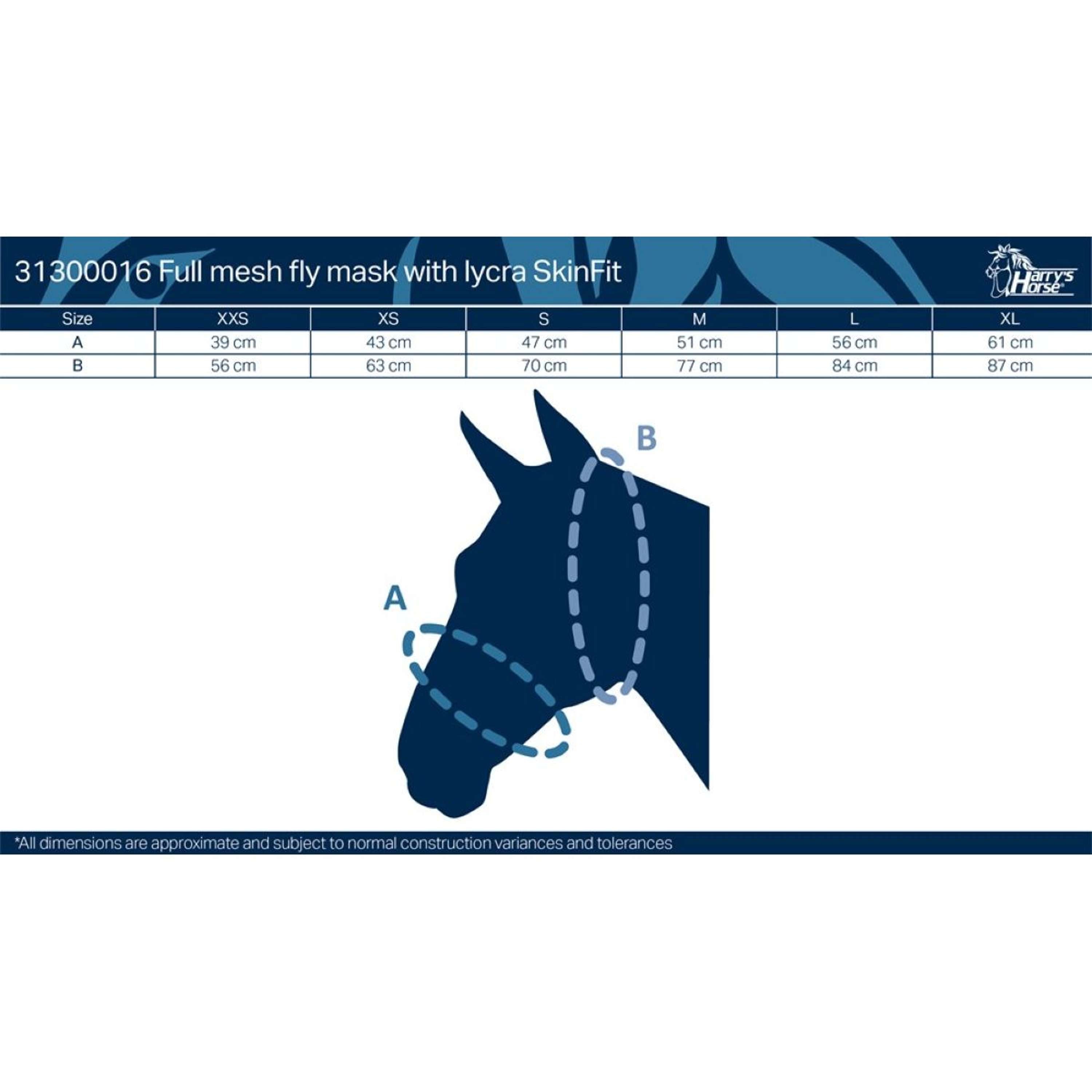 Harry's Horse Masque Anti-Mouches SkinFit avec Oreilles Noir