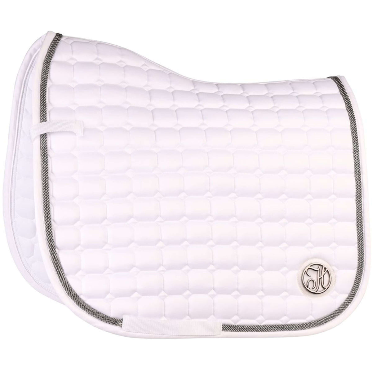 Harry's Horse Tapis de Selle Reverso Competition Gunmetal Polyvalent Blanc