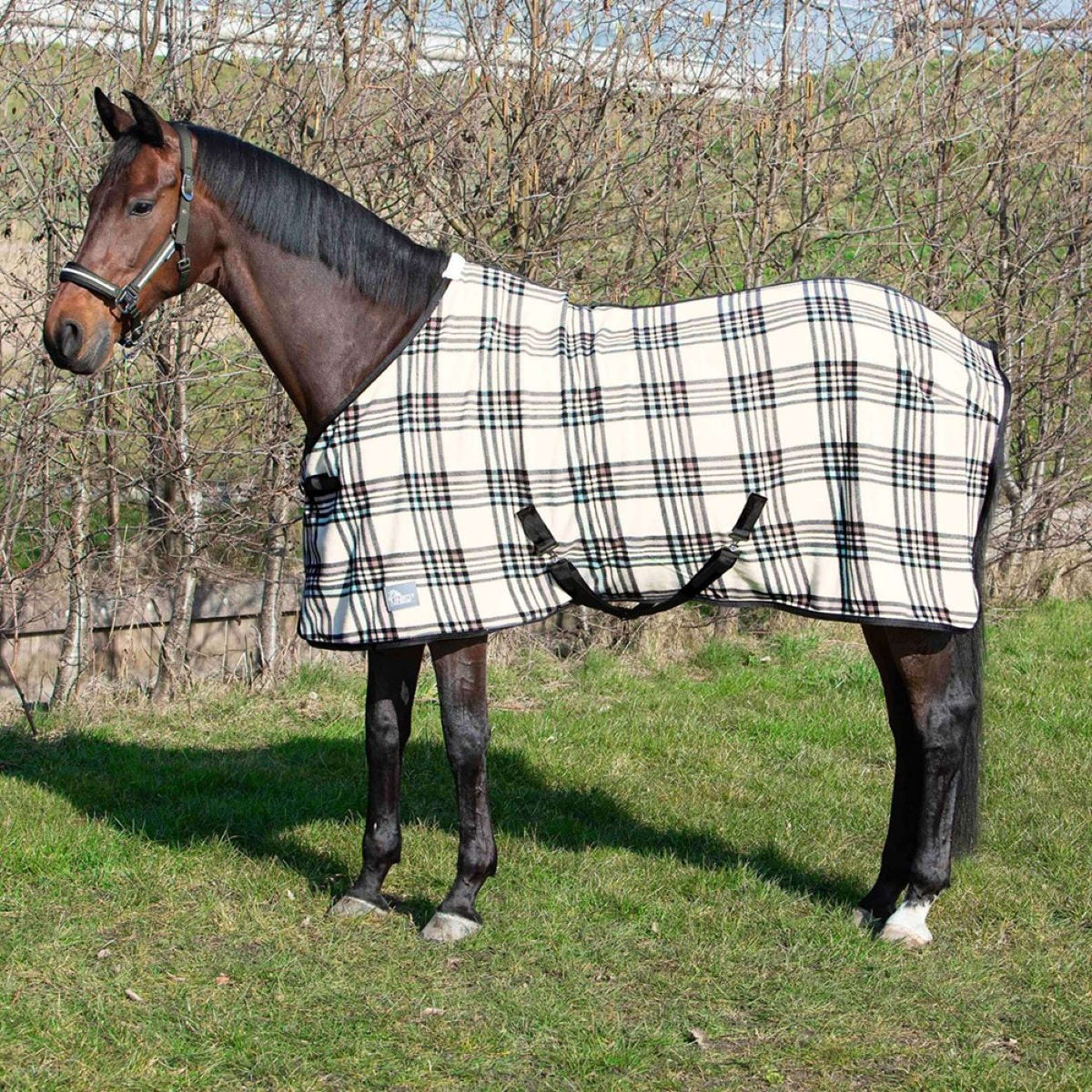 Harry's Horse Couverture Polaire Check Crème