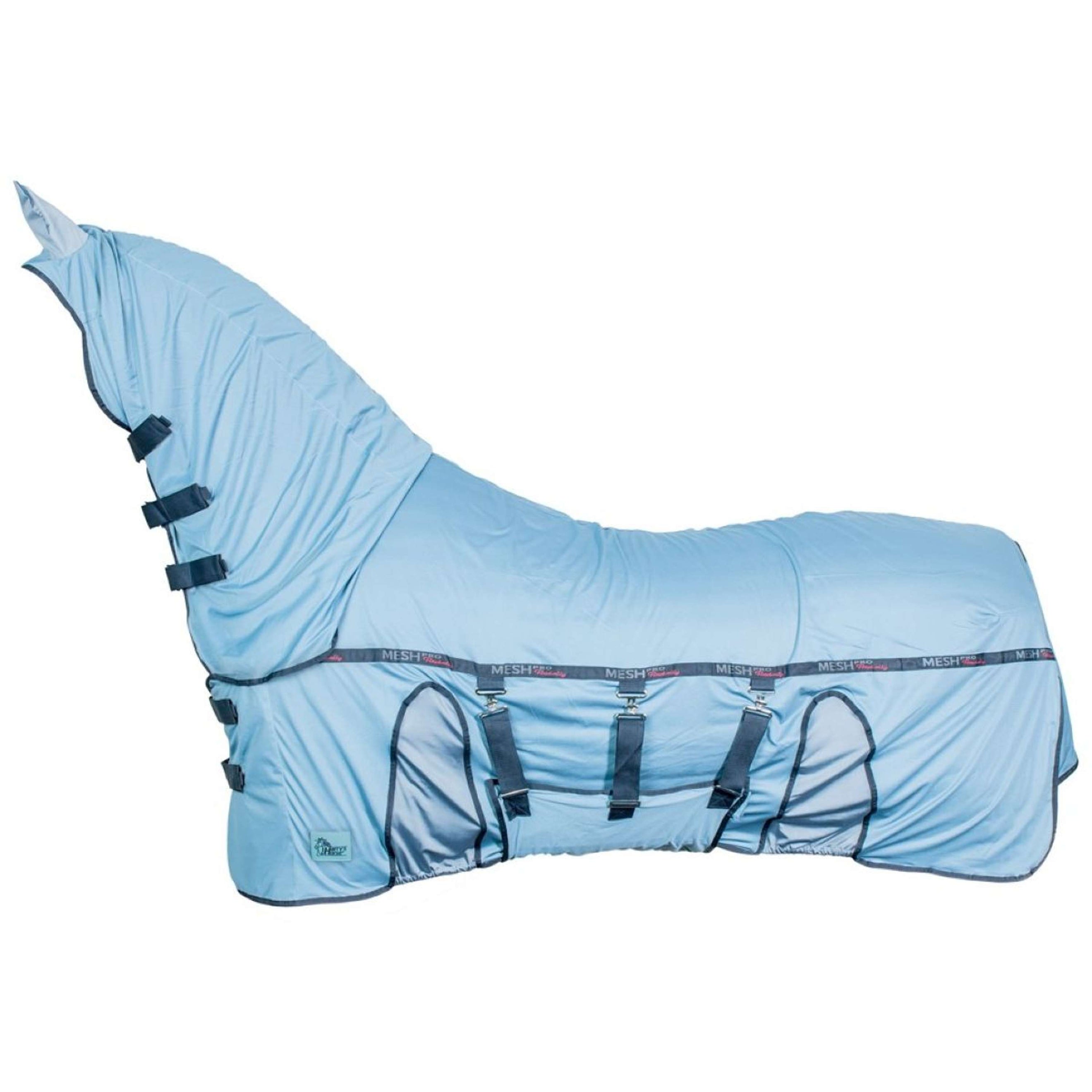 Harry's Horse Couverture Anti-Mouches Mesh-Pro Belly Bleu ciel