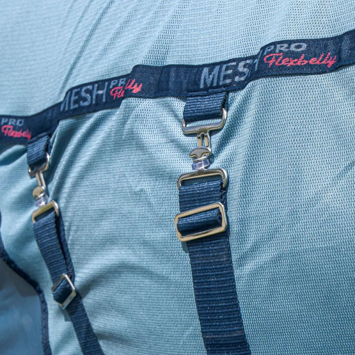 Harry's Horse Couverture Anti-Mouches Mesh-Pro Belly Bleu ciel