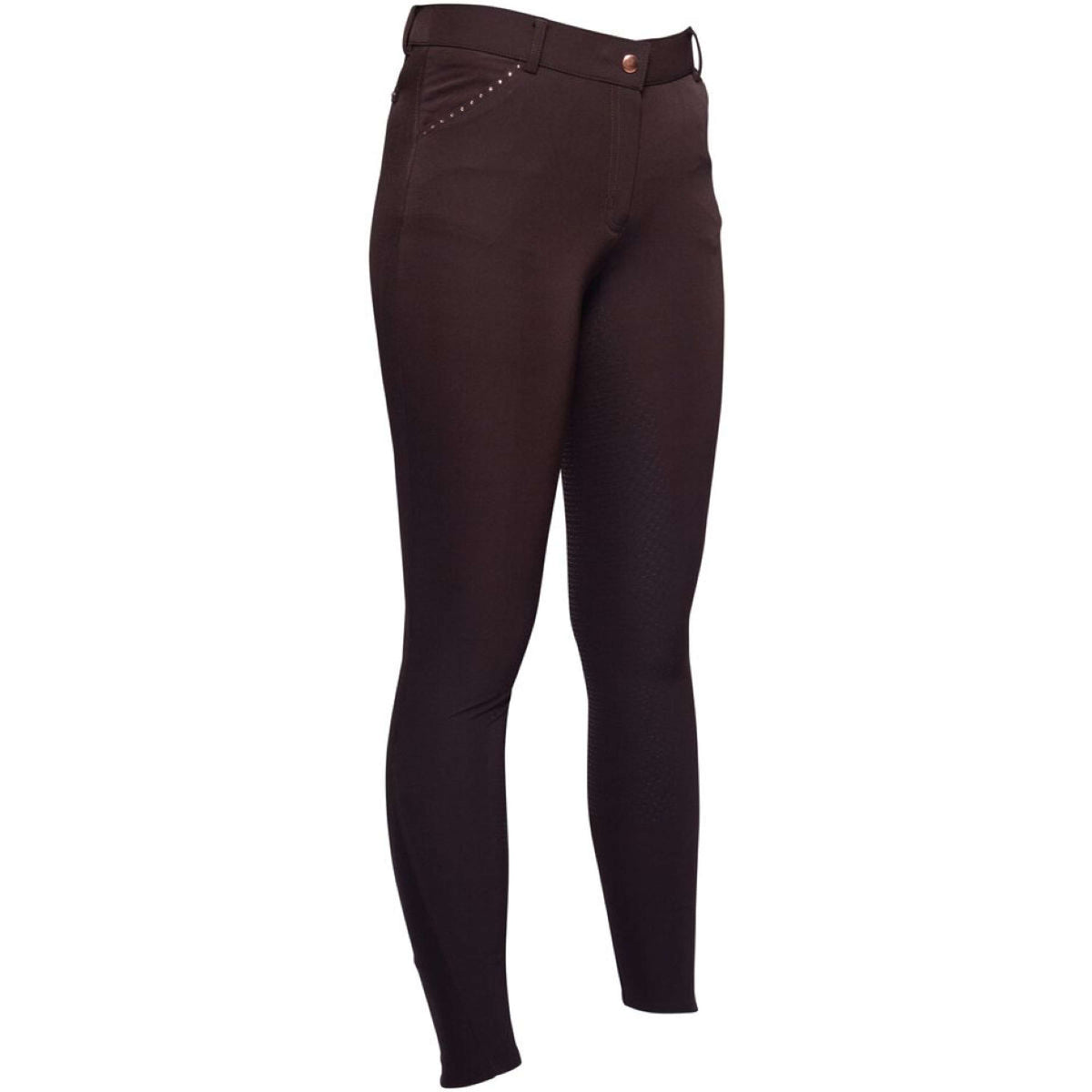 HKM Pantalon d'Équitation Rosegold Glamour Full Grip Marron/Or Rose