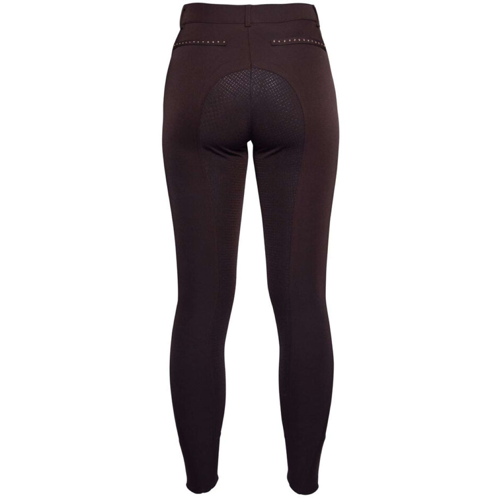 HKM Pantalon d'Équitation Rosegold Glamour Full Grip Marron/Or Rose
