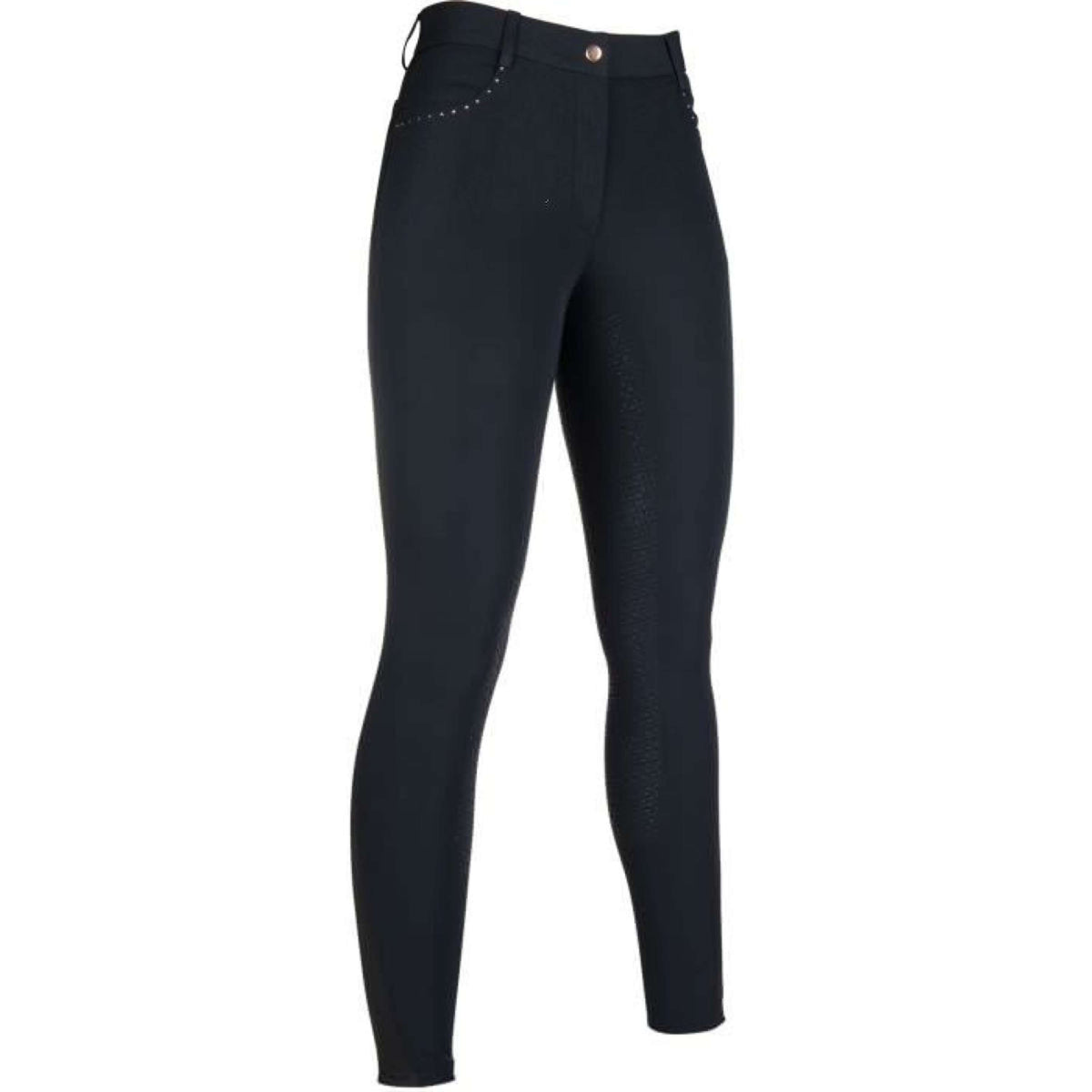 HKM Pantalon d'Équitation Rosegold Glamour Full Grip Noir/Or rose