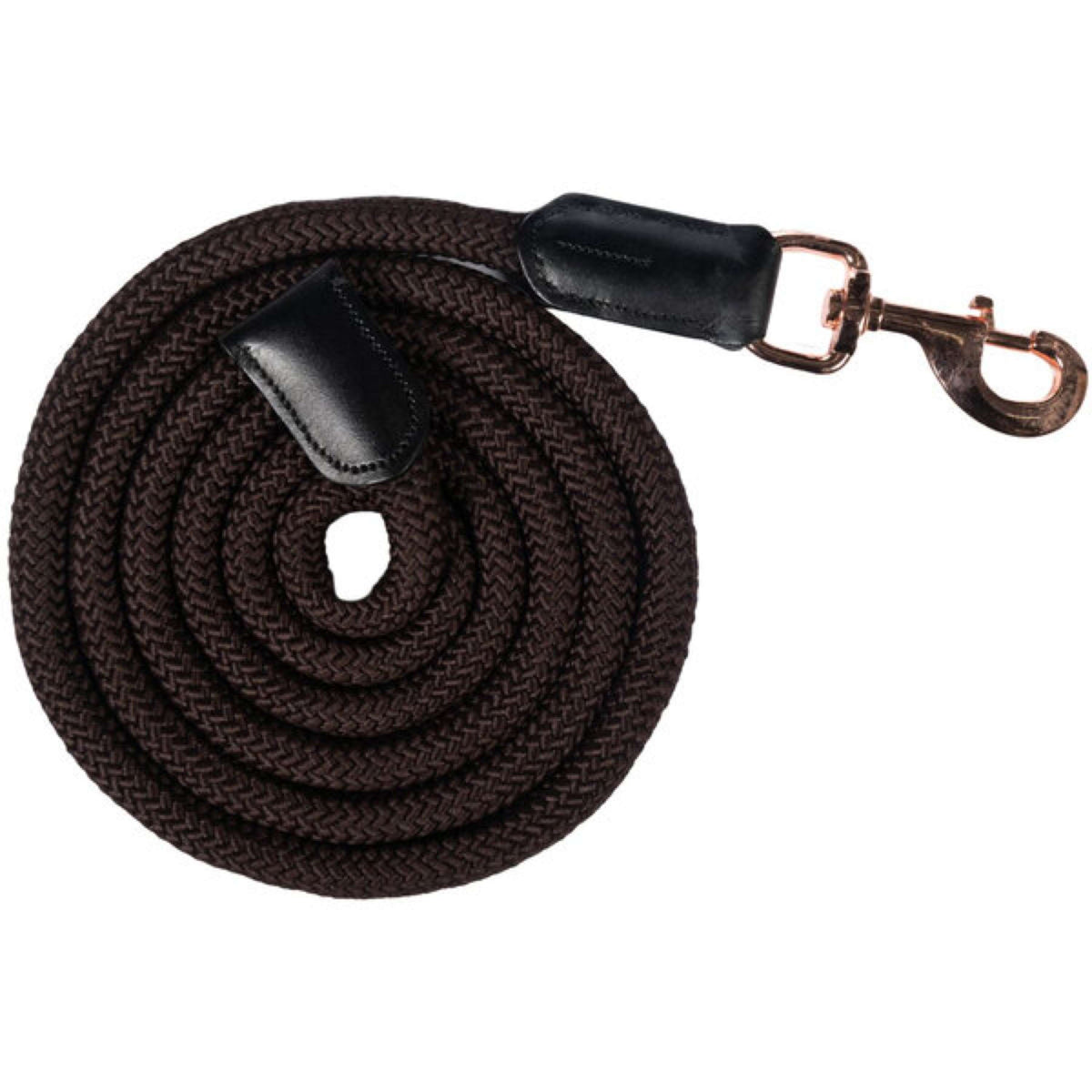 HKM Corde pour Licol Rosegold Glamour Mousqueton Marron/Or Rose