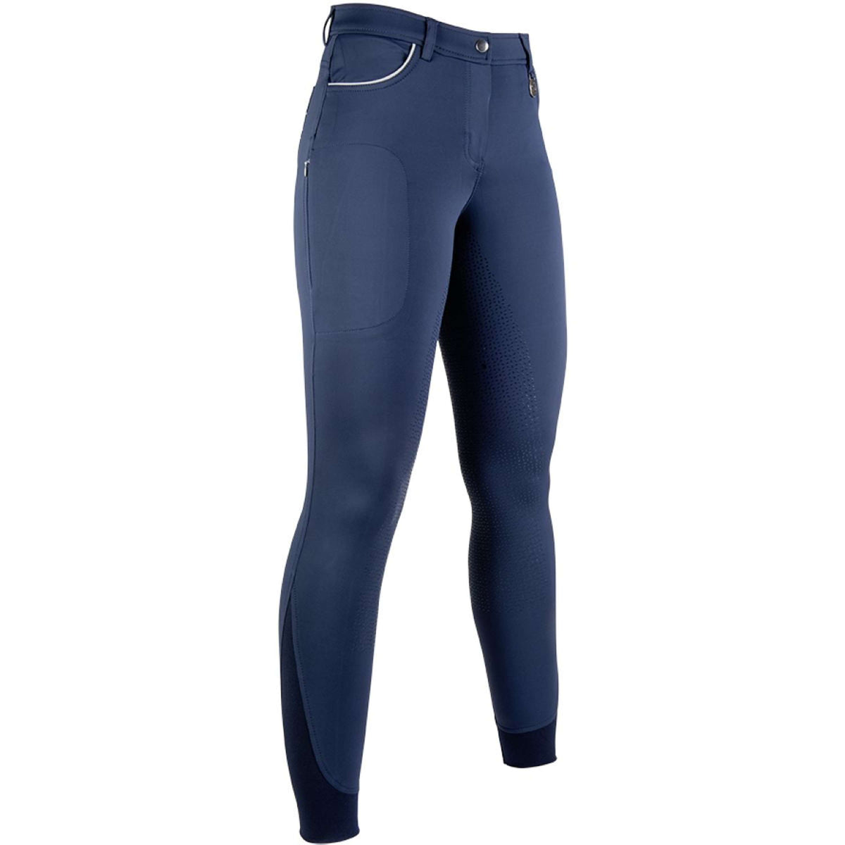 HKM Pantalon d'Équitation Equilibrio Silicone Fond de Peau Bleu Foncé