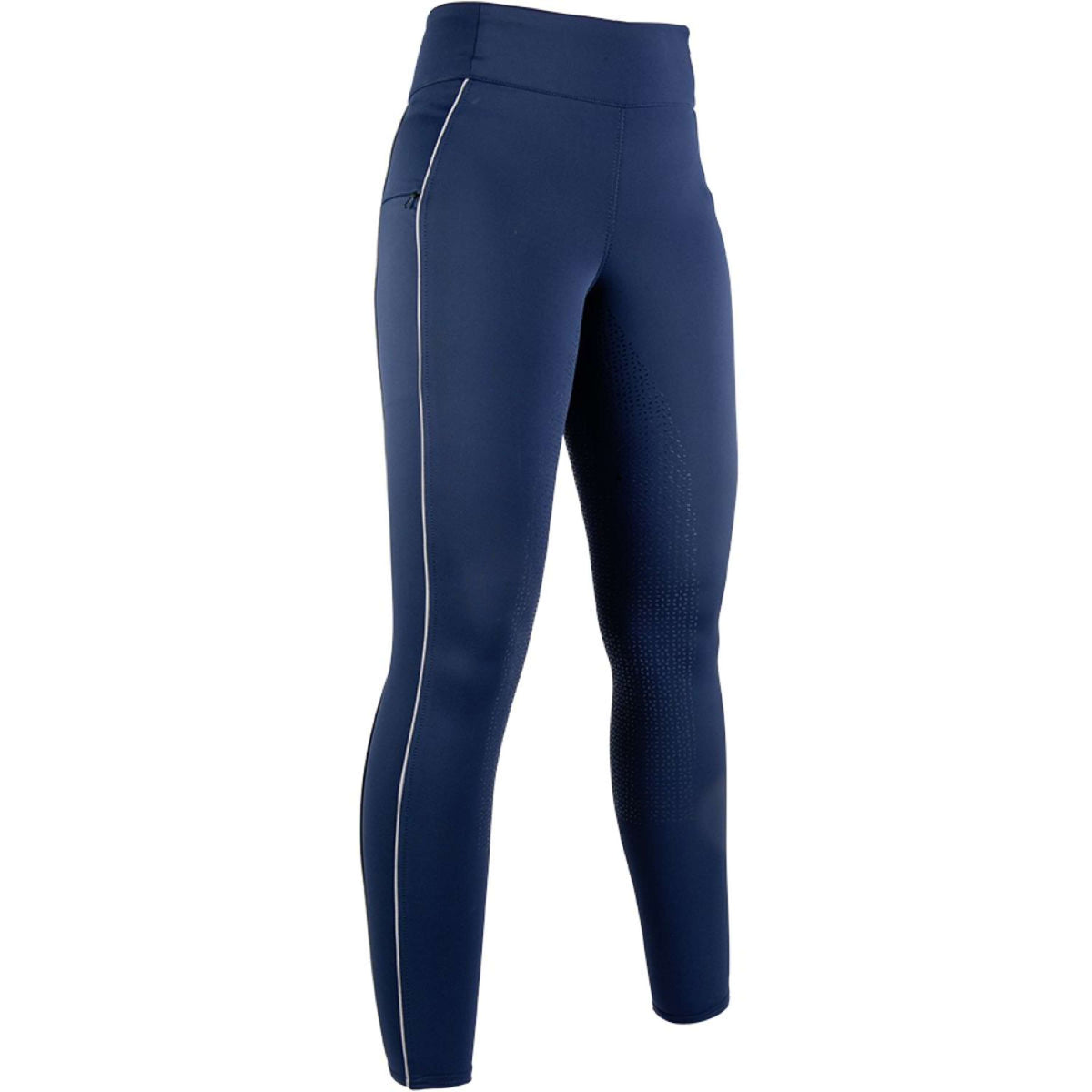 HKM Legging d'Équitation Equilibrio Silicone Fond de Peau Bleu Foncé