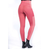 HKM Legging d'Équitation Mesh Full Grip Framboise