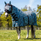 HKM Couverture Anti-Mouches Zebra avec Couvre-cou Aqua/Noir
