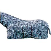 HKM Couverture Anti-Mouches Zebra Aqua avec Couvre-cou Lemon/noir